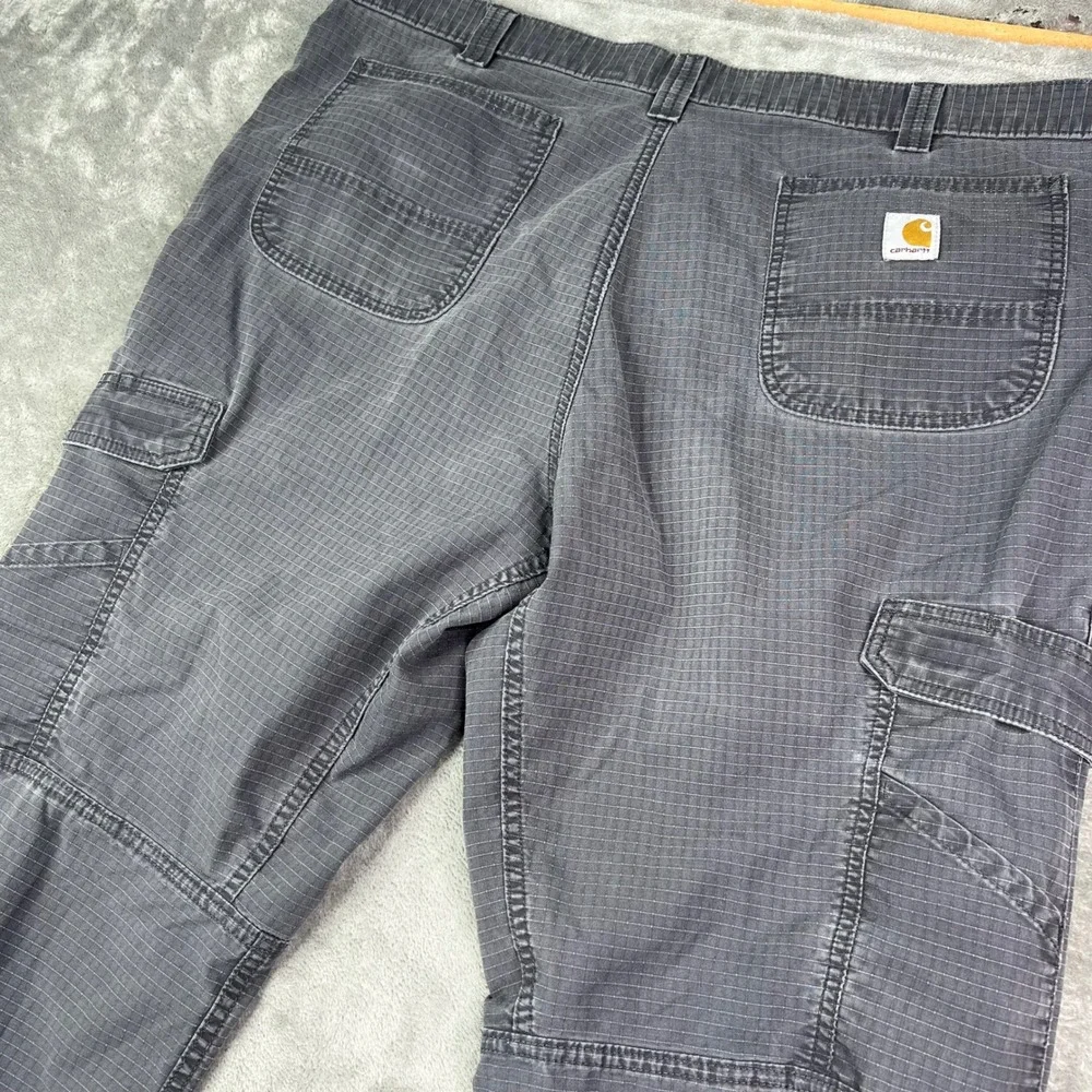 Carhartt Force Relaxed Fit Cargo Pants Mens 42x32 Fit 40x32 Grey Ripstop Utility